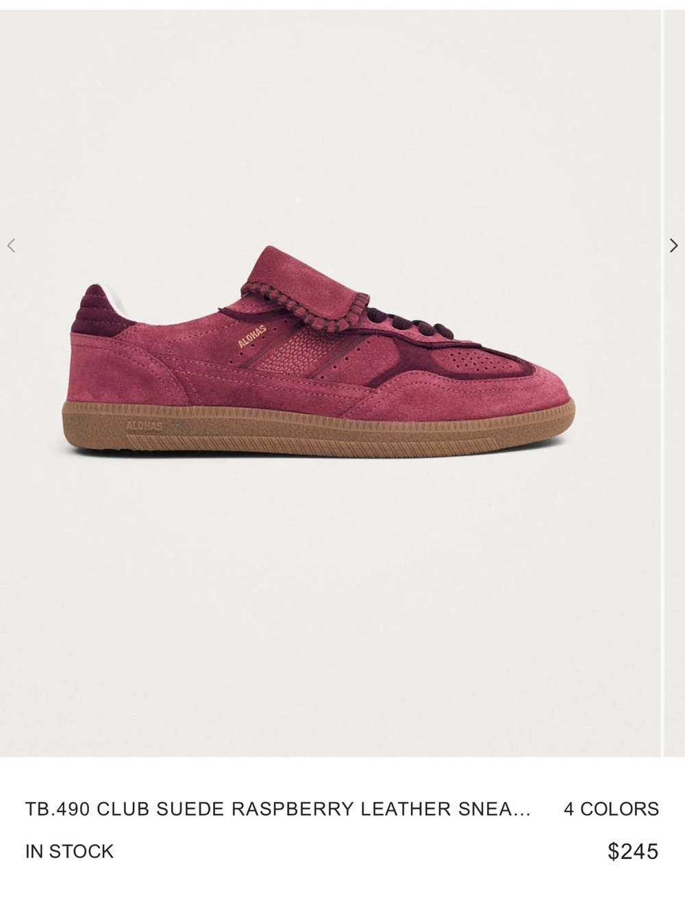 ALOHAS Raspberry Suede Low-Top Sneakers